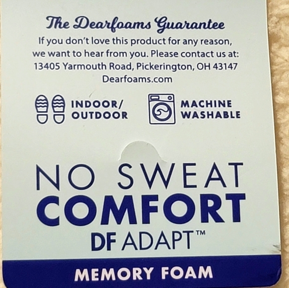 NWT Dearfoams Indoor Outdoor Memory Foam Slippers Size 9 - 10 - Picture 9 of 13